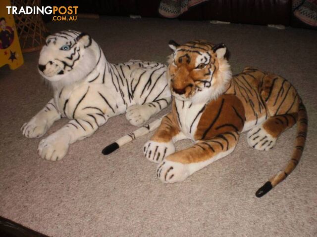 LARGE TOY ANIMALS -- RED TIGER & WHITE TIGER