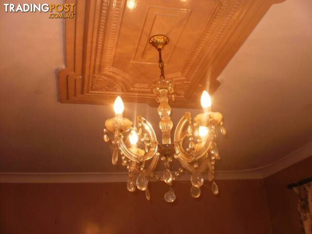 CHANDELIER PENDANT LIGHTS -- CRYSTALL, BRASS, GOLD, SILVER