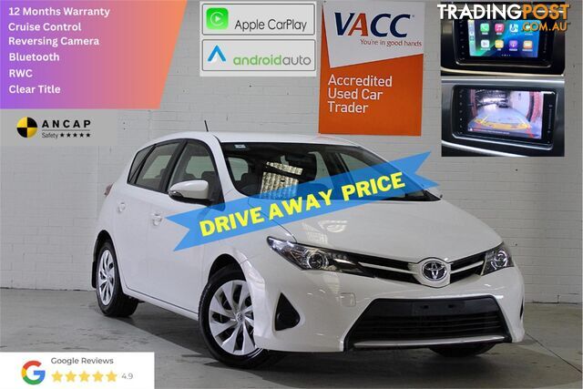 2013 TOYOTA COROLLA ASCENT ZRE182R HATCHBACK