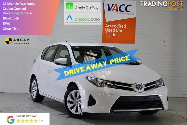 2013 TOYOTA COROLLA ASCENT ZRE182R HATCHBACK