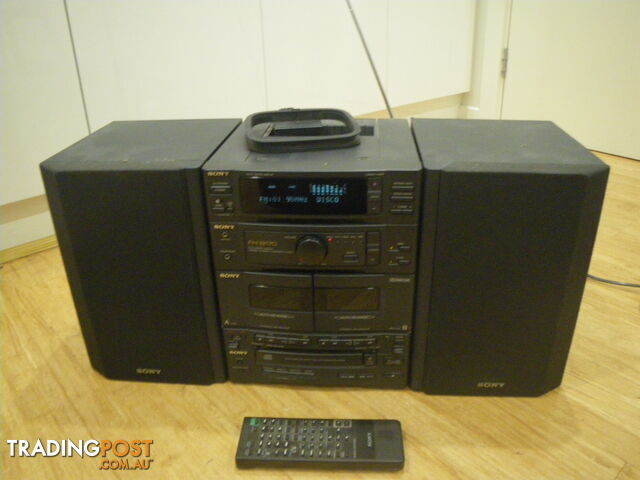 SONY COMPACT DISC DECK RECIEVER HIFI STEREO SONY HCD-H170 DUAL CASSETTE