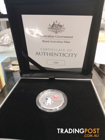 2024 BLUEY $1 FINE SILVER COLOUR PROOF COLLECTORS COIN MALVERN EAST MELBOURNE