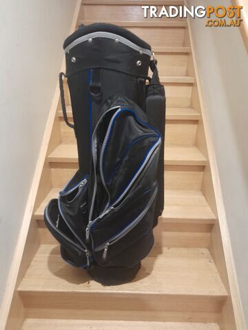 GOLF BAG TOMMY ARMOUR 7 SLOT GOLF CART BAG BLACK BLUE GREY MALVERN EAST...