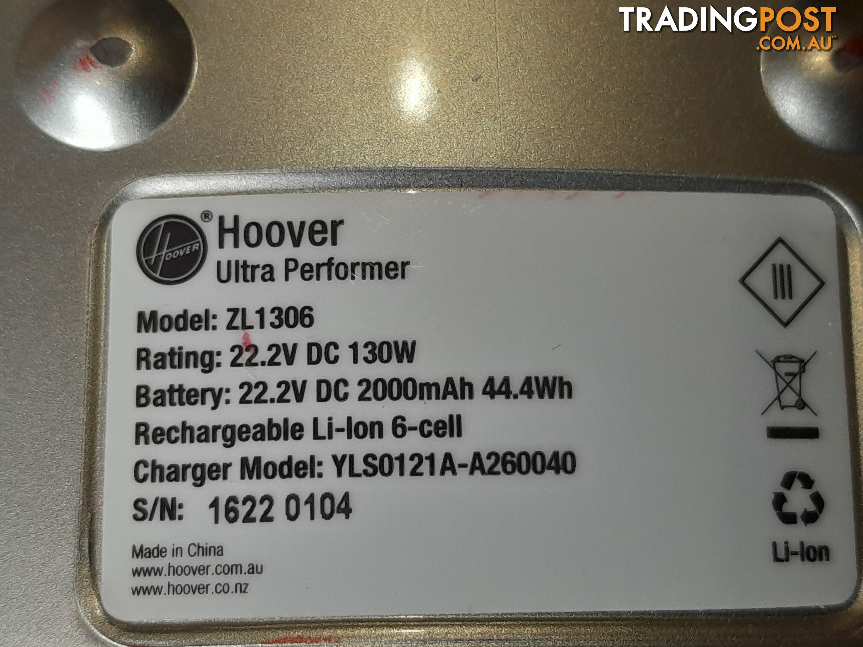 MOTORISED BODY FOR HOOVER ULTRA PERFORMER ZL1306 VACUUM CLEANER SPARE PARTS MALVERN EAST MELBOURNE