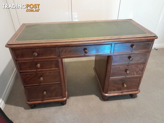 TWIN PEDESTAL DESK KNEE HOLE DESK ANTIQUE 1800s MALVERN EAST MELBOURNE