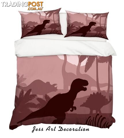 3D Dinosaurs Silhouettes Quilt Cover Set Bedding Set Pillowcases 19-Single - Jess Art Decoration - JAD-JADK28033