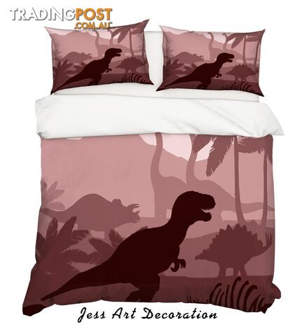 3D Dinosaurs Silhouettes Quilt Cover Set Bedding Set Pillowcases 19-Queen - Jess Art Decoration - JAD-JADK28035