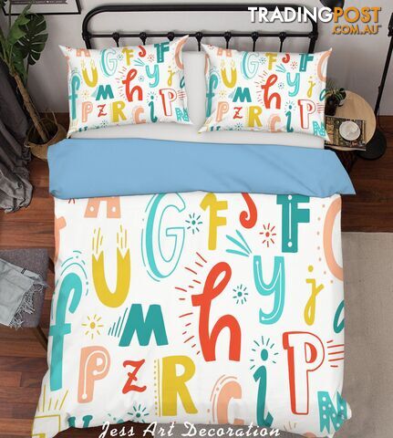3D Color Cartoon Letters Quilt Cover Set Bedding Set Pillowcases  193-Single - Jess Art Decoration - JAD-JADK27037