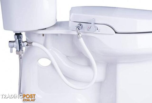 (ROUND SEAT) - GenieBidet [ROUND] Seat-Self Cleaning Dual Nozzles. Rear & Feminine Cleaning - No wiring required. Simple 20-45 minute installation or less. Hybrid T with ON/OFF Included! - STG-61-296863315-AU