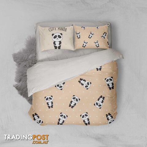3D Cartoon Panda Yellow Quilt Cover Set Bedding Set Pillowcases 97-Single - Jess Art Decoration - JAD-JADK28037