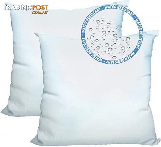 (2, 50cm  x 50cm ) - Foamily Set of 2-20 x 20 Premium Outdoor Water and Mould Resistant Hypoallergenic Stuffer Pillow Throw Inserts Sham Square Form, Standard/White - Made in USA - STG-61-308596623-AU