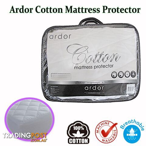 Ardor Cotton Mattress Protector Single - Ardor - MNH-INT-MattressP-Cotton-White-SB