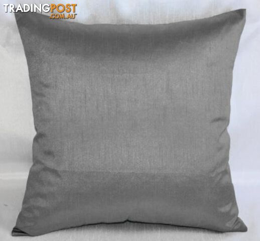 (Charcoal) - Creative Faux Silk Solid Euro Shams / Throw Pillow Covers 24 by 24 - 00673190041308 - STG-61-52445338-AU