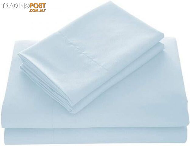 (Full, Light Blue) - WAVVA Bedding Luxury 4-Pcs Bed Sheets Set- 1800 Deep Pocket, Wrinkle & Fade Resistant (Full, Light Blue) - STG-61-298520757-AU