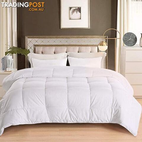 (Queen, White) - ASHOMELI All Season Comforter Queen Soft Quilted Down Alternative Comforter Hotel Collection Reversible Duvet Insert with Corner Tabs,Winter Warm Fluffy,300GSM Fill,White,220cm by 220cm - STG-61-303104457-AU