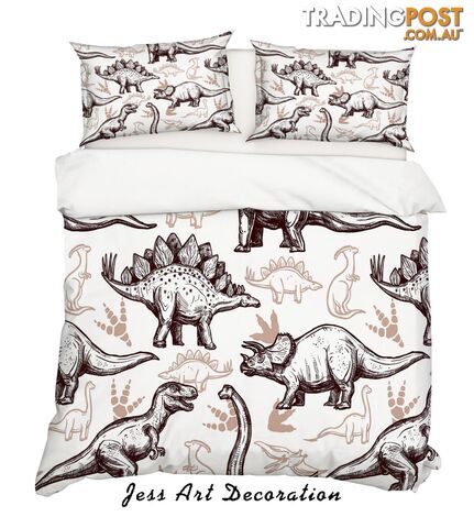 3D Two Color Dinosaur Pattern Quilt Cover Set Bedding Set Pillowcases 17-King - Jess Art Decoration - JAD-JADK28056