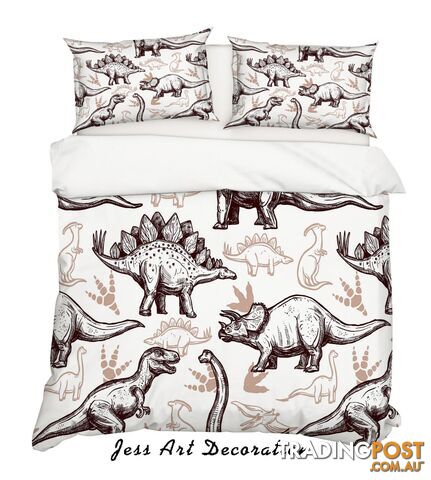 3D Two Color Dinosaur Pattern Quilt Cover Set Bedding Set Pillowcases 17-Queen - Jess Art Decoration - JAD-JADK28055