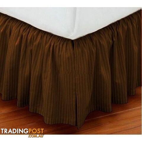 (California King, Brown) - Amazon Luxurious 800TC Pure Cotton Dust Ruffle Bed Skirt 38cm Drop length 100% Egyptian Cotton Brown California King Size - STG-61-145542438-AU