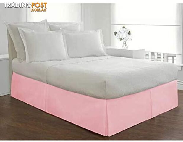 (Twin, Pink) - Obytex Bed Skirt Wrap Around - Silky Soft & Wrinkle Free Classic Stylish Look - Easy Fit with 36cm Tailored Drop - Hotel Quality, Shrinkage and Fade Resistant (Pink, Twin) - STG-61-311281193-AU