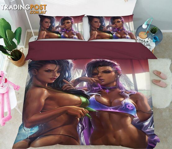 3D Mature Female Model 023 CG Anime Bed Pillowcases Quilt Cover Set Bedding Set 3D Duvet cover Pillowcases - AJ WALLPAPER - AJW-Quiet Covers-4302-1