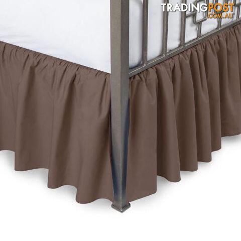 (California King, Brown) - Amazon Luxurious 800TC Pure Cotton Dust Ruffle Bed Skirt 50cm Drop length 100% Egyptian Cotton Brown California King Size - STG-61-145542959-AU