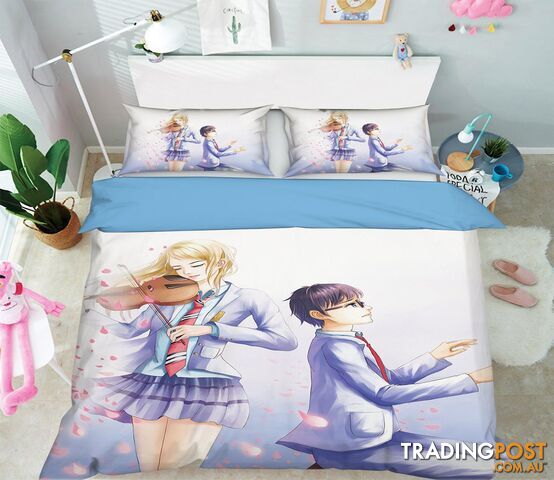 3D Your Lie In Aprilt 848 Anime Bed Pillowcases Quilt Cover Set Bedding Set 3D Duvet cover Pillowcases - AJ WALLPAPER - AJW-Quiet Covers-3322-3