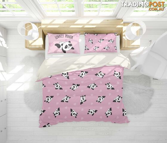 3D Cartoon Panda Pink Quilt Cover Set Bedding Set Pillowcases 98-Single - Jess Art Decoration - JAD-JADK28021