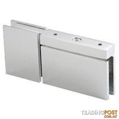 CRL Satin Chrome Top or Bottom Mount Cardiff Pivot Hinge with Attached U-Clamp by CR Laurence - STG-61-52780121-AU