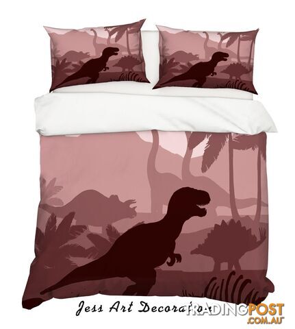 3D Dinosaurs Silhouettes Quilt Cover Set Bedding Set Pillowcases 19-Double - Jess Art Decoration - JAD-JADK28034