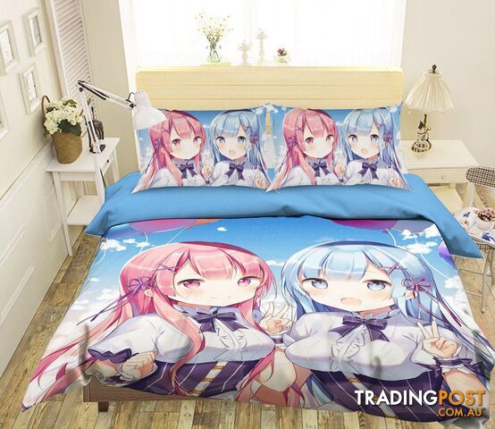 3D Beautiful Girl 867 Anime Bed Pillowcases Quilt Cover Set Bedding Set 3D Duvet cover Pillowcases - AJ WALLPAPER - AJW-Quiet Covers-3303-3