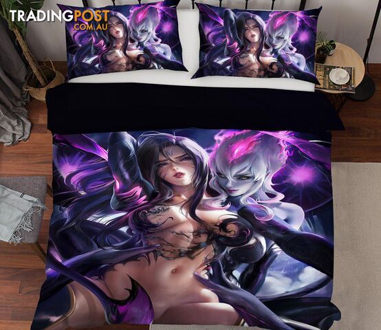 3D Girl Night Wings 058 CG Anime Bed Pillowcases Quilt Cover Set Bedding Set 3D Duvet cover Pillowcases - AJ WALLPAPER - AJW-Quiet Covers-4267-2