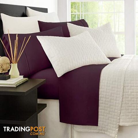(Twin, Purple) - Zen Bamboo Luxury 1500 Series Bed Sheets - Eco-friendly, Hypoallergenic and Wrinkle Resistant Rayon Derived From Bamboo - 4-Piece - twin - Purple - STG-61-175148270-AU