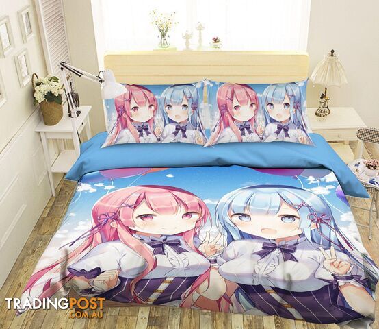3D Beautiful Girl 867 Anime Bed Pillowcases Quilt Cover Set Bedding Set 3D Duvet cover Pillowcases - AJ WALLPAPER - AJW-Quiet Covers-3303-2