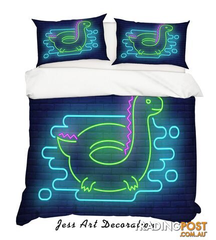 3D Green Dinosaur Pattern Quilt Cover Set Bedding Set Pillowcases 16-Queen - Jess Art Decoration - JAD-JADK28059