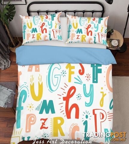 3D Color Cartoon Letters Quilt Cover Set Bedding Set Pillowcases  193-Double - Jess Art Decoration - JAD-JADK27038