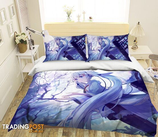 3D Hatsune Miku 1210 Anime Bed Pillowcases Quilt Cover Set Bedding Set 3D Duvet cover Pillowcases - AJ WALLPAPER - AJW-Quiet Covers-2864-3