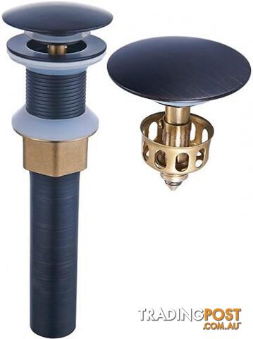 (B-Without Overflow, Oil-Rubbed Bronze) - Bathroom Sink Drain, Vessel Sink Pop Up Drain With Detachable Basket Stopper,Anti-Explosion And Anti-Clogging Drain Strainer, Sink Drain Assembly Without Overflow Oil Rubbed Bronze, REGALMIX RWF082C - STG-61-294679232-AU