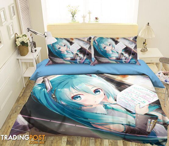 3D Hatsune Miku 1208 Anime Bed Pillowcases Quilt Cover Set Bedding Set 3D Duvet cover Pillowcases - AJ WALLPAPER - AJW-Quiet Covers-2866-3