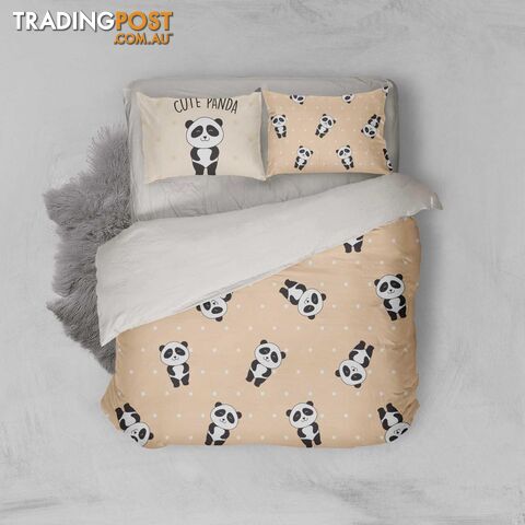 3D Cartoon Panda Yellow Quilt Cover Set Bedding Set Pillowcases 97-Double - Jess Art Decoration - JAD-JADK28038
