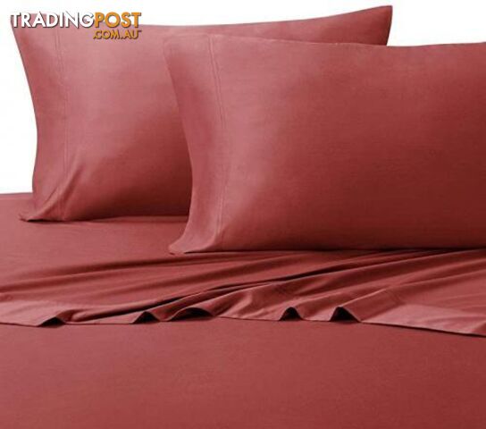 (King, Coral) - Silky Soft Bamboo Cotton Sheet Set, 100% Bamboo-Cotton Bed Sheets, King Size, Coral - STG-61-64780442-AU