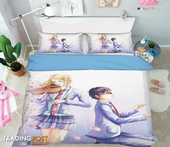 3D Your Lie In Aprilt 848 Anime Bed Pillowcases Quilt Cover Set Bedding Set 3D Duvet cover Pillowcases - AJ WALLPAPER - AJW-Quiet Covers-3322-2
