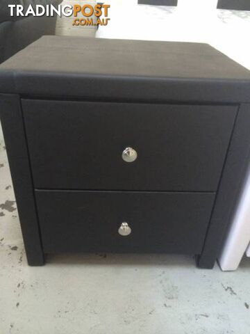 BrandNew PU Leather 2 drawers Bedside Tables Cabinets Black/White - photo 3 of 5