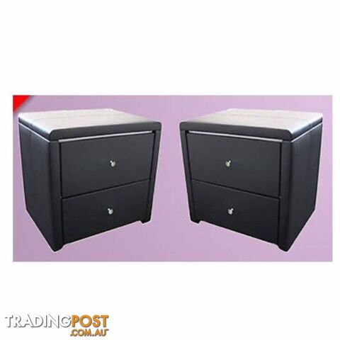 BrandNew PU Leather 2 drawers Bedside Tables Cabinets Black/White