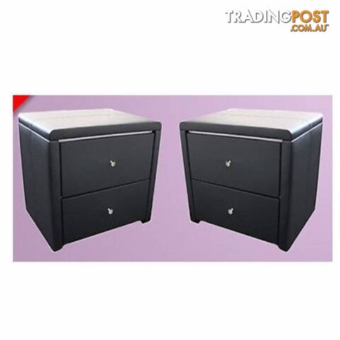 BrandNew PU Leather 2 drawers Bedside Tables Cabinets Black/White