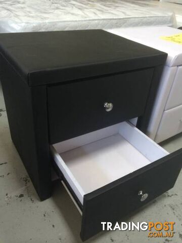 BrandNew PU Leather 2 drawers Bedside Tables Cabinets Black/White - photo 2 of 5