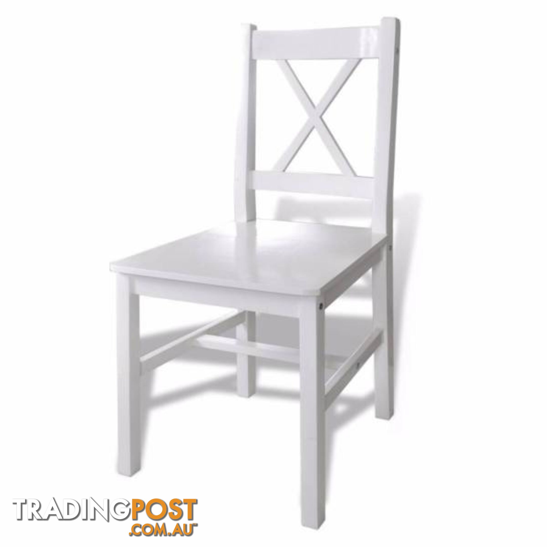 Band New 4 x Pine Wood Dining chairs White