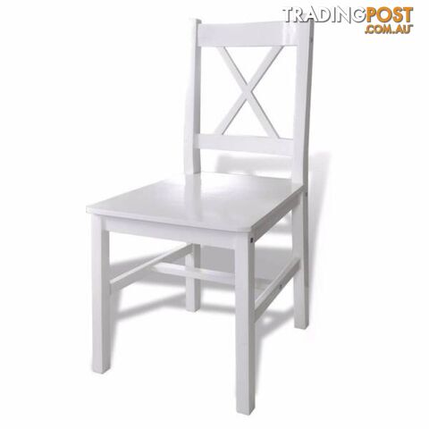 Band New 4 x Pine Wood Dining chairs White