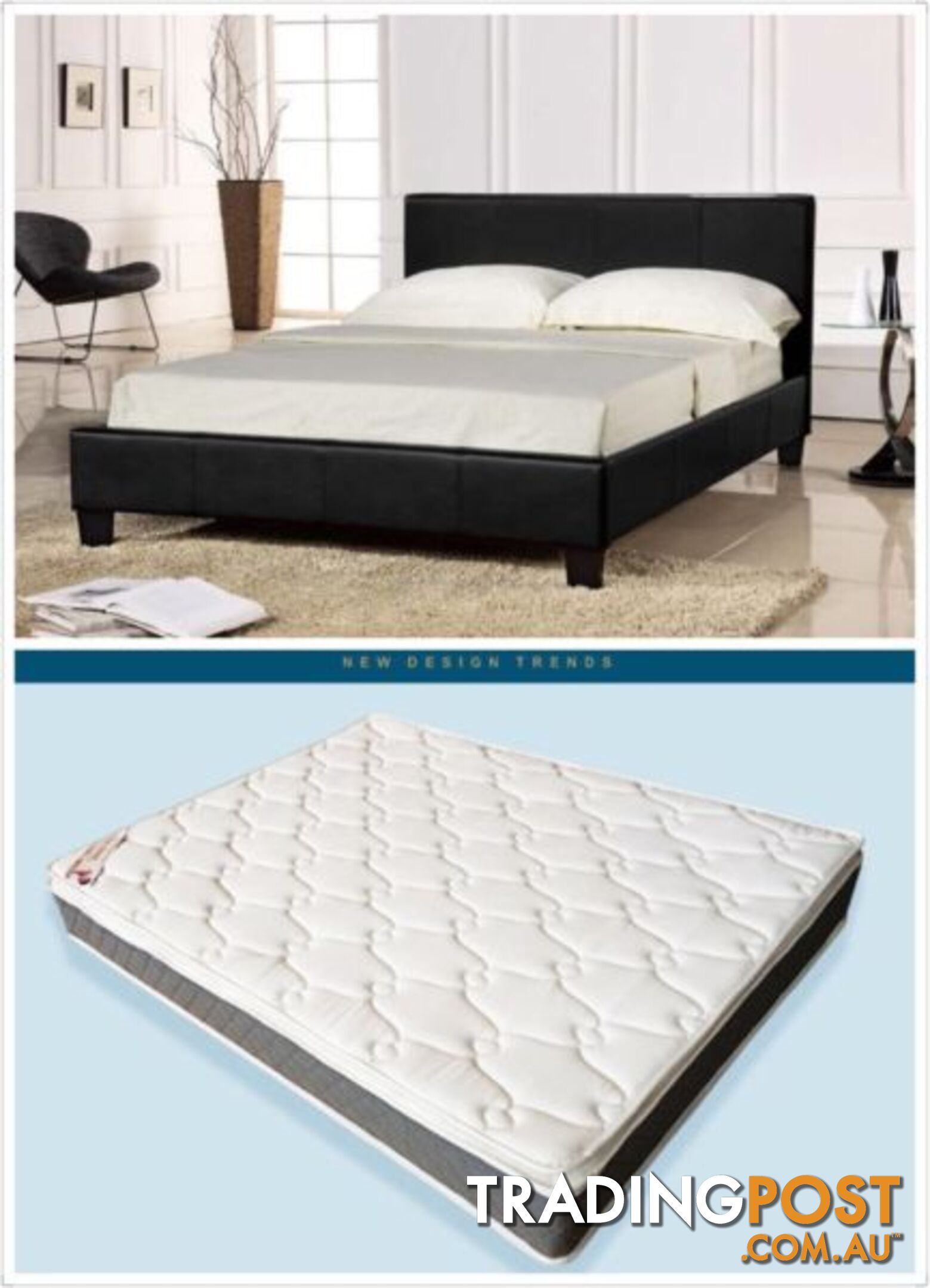 Brand New Leather Bed include Pillow top Mattress