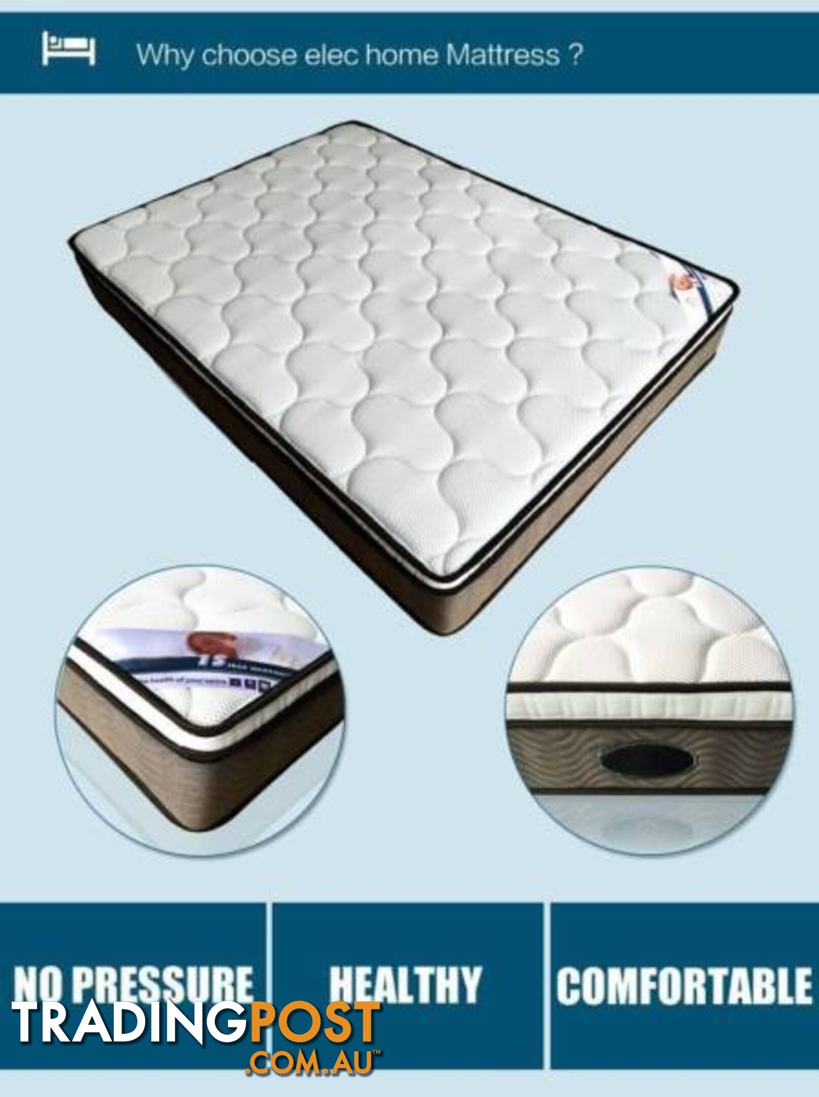 New Luxury Latex Eurotop 7 Zone Pocket Spring Mattress D/Q/K