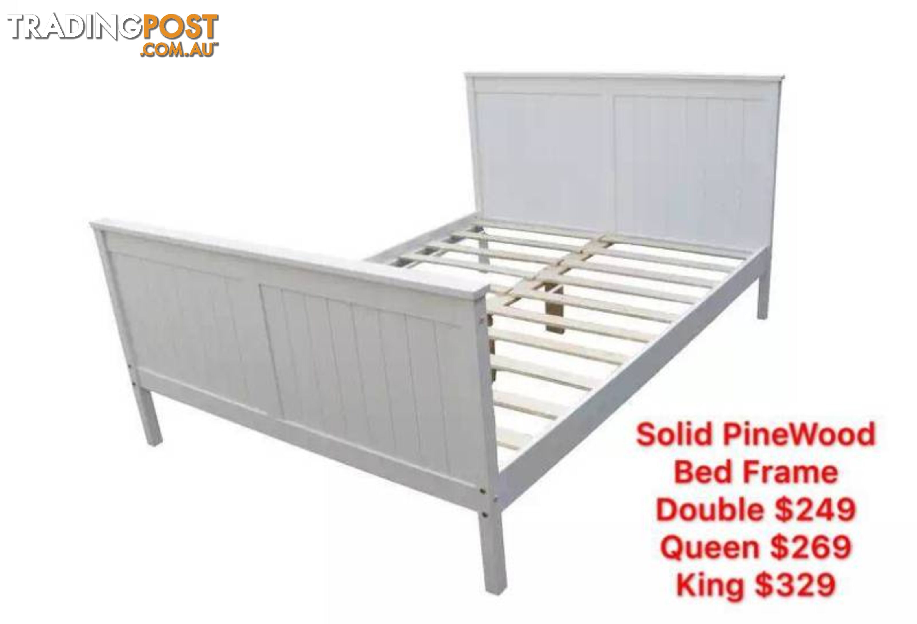 Clearance !! Brand New all sizes Solid Pine Wood white Bed Frame